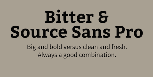 Bitter and Source Sans Pro
